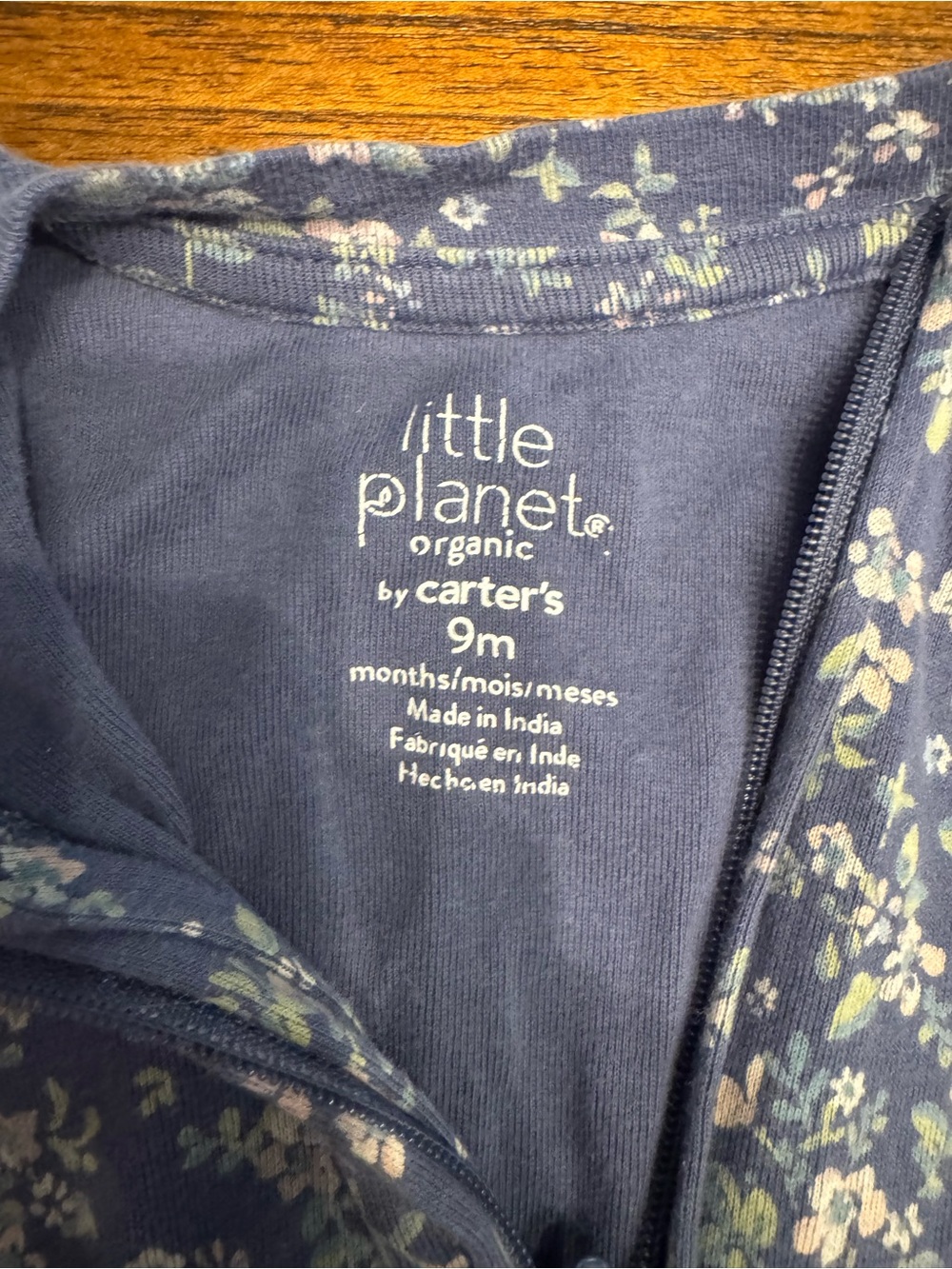 Little Planet by Carter's Organic Navy Floral Baby Pajamas (9M)
